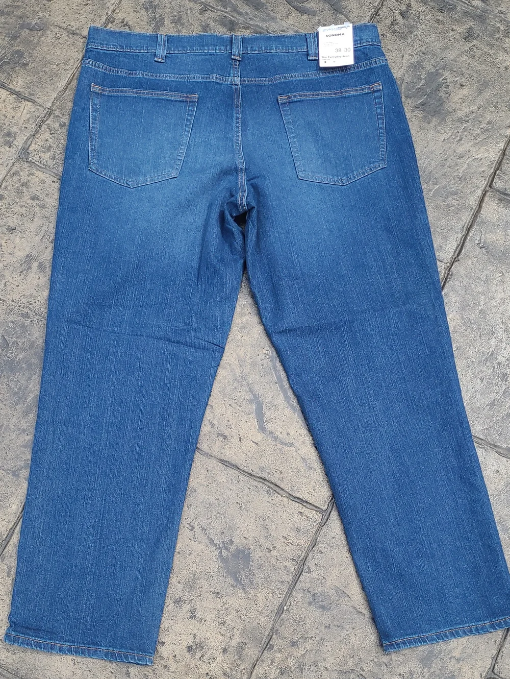 NWT! Sonoma Adaptive Mens 38 x 30 expandable waistband hook & loop fly blue Jean